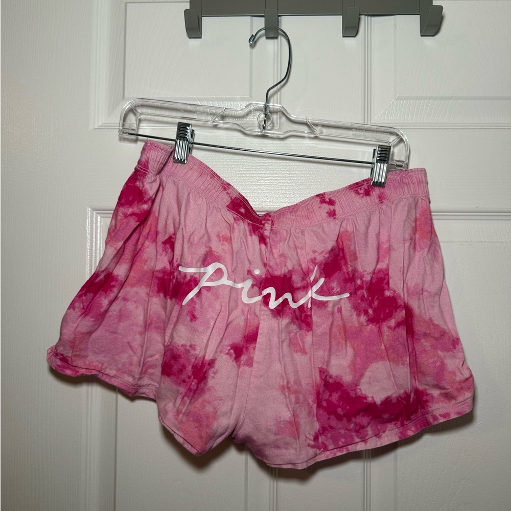 PINK Victoria's Secret Tie-Dye Flannel Boxy Shorts